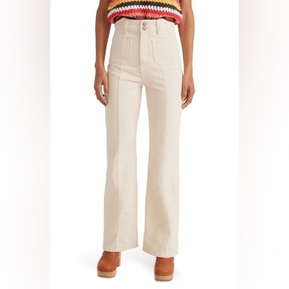 Marine Layer Denim - Marine Layer Archive Flare Jeans in Ecru White Size 2